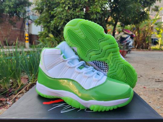 Air Jordan 11 Green White Men's Basketball Shoes-62 - Click Image to Close